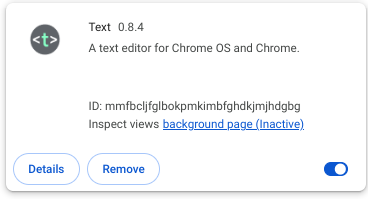 Chrome-Text('Text') in Extensions